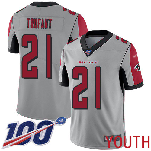 Atlanta Falcons Limited Silver Youth Desmond Trufant Jersey NFL Football 21 100th Season Inverted Legend